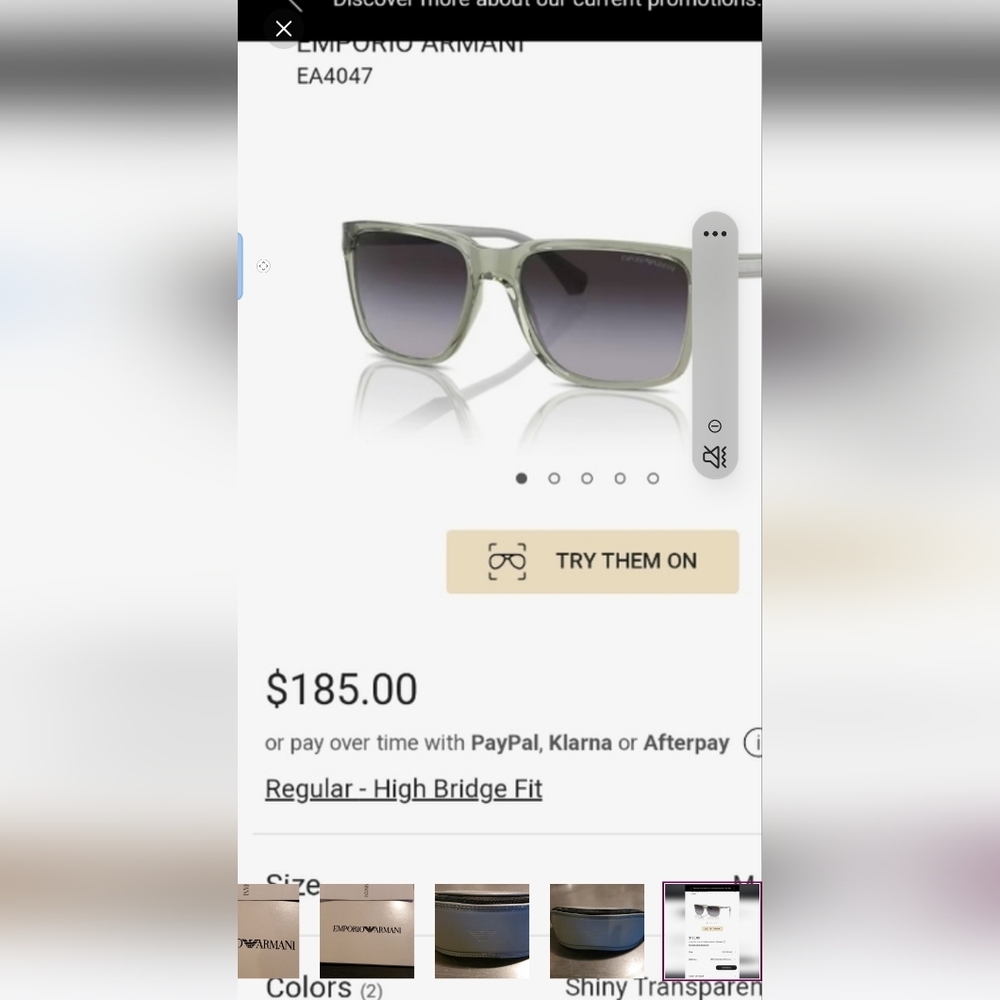 Emporium Armani Host pick grey polarized sunglasses 2024 warranty authenticity - Picture 1 of 16